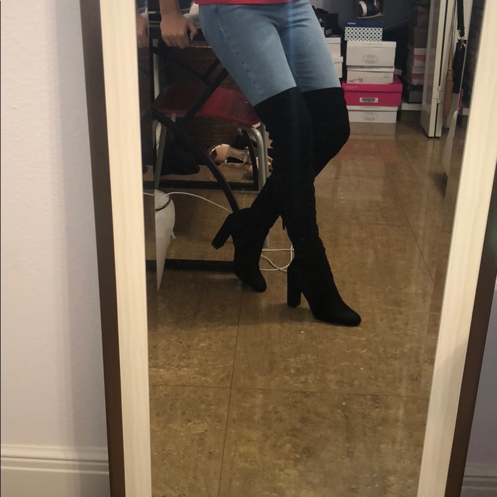 Knee high boots.